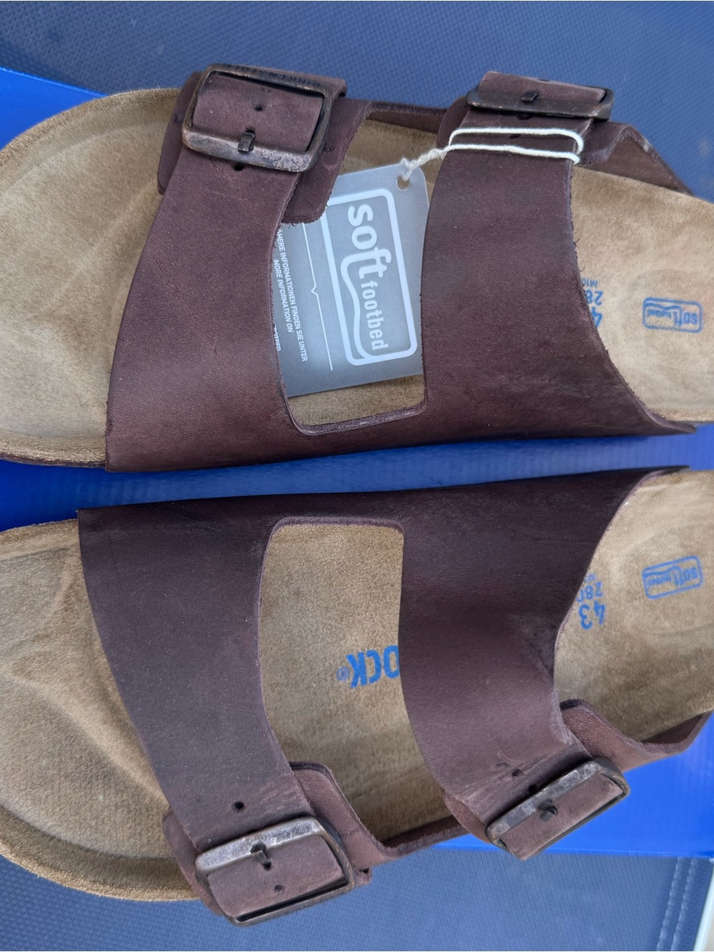Birkenstock Brown Suede Two-Strap Cork Footbed Sandals